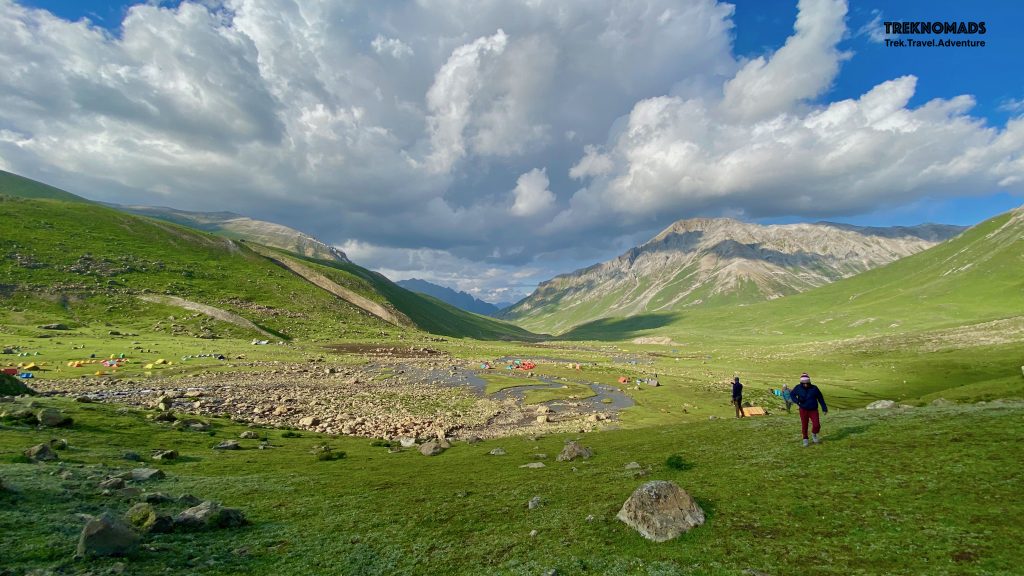 Hiking towards Vishansar Lake. It was 50 meters from our campsite. - Kashmir Great Lakes Trek, Premium