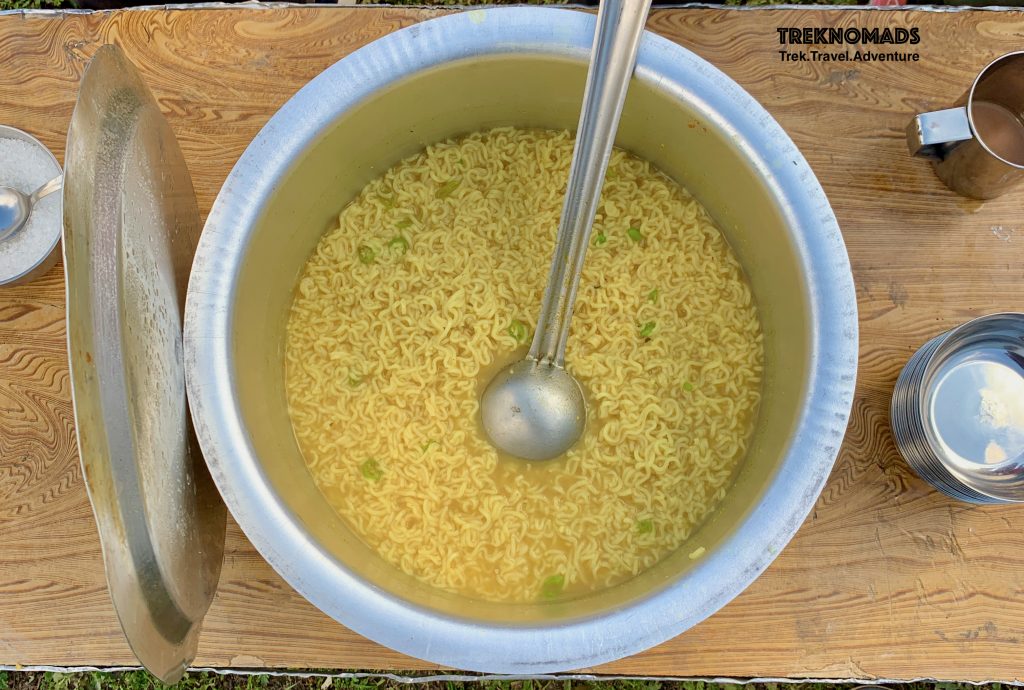 Maggie anyone? We had this piping hot maggie at Satsar Campsite. A much needed fuel after a grueling trek.- Kashmir Great Lakes Trek, Premium