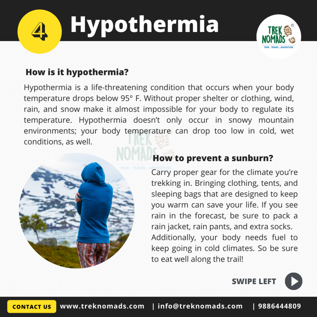 Preveting trekking injuries - Hypothermia